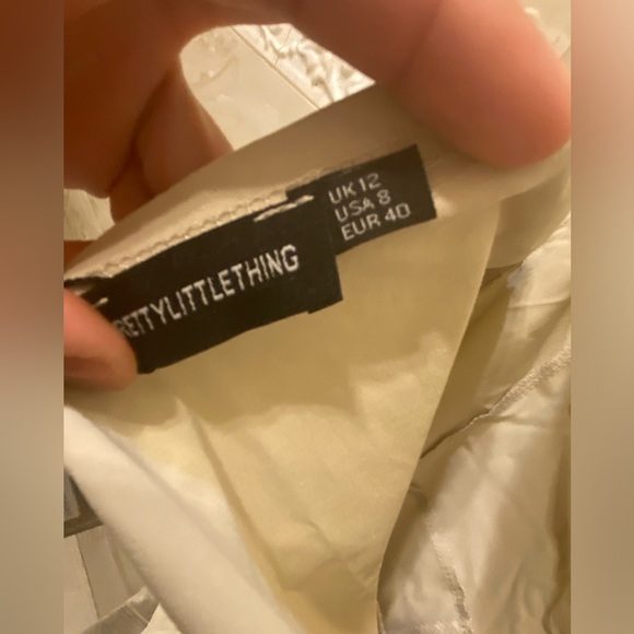 PLT Strapless Cream Slim Jumpsuit Size 8 - Picture 8 of 9